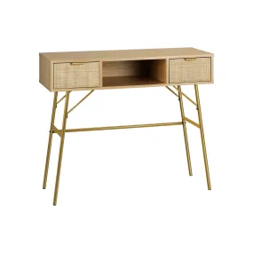 Oikiture Rattan Hall Console Table Hallway Side Desk Entry Display Furniture