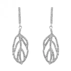 Organic Leaf With Zirconia Earrings E6250C