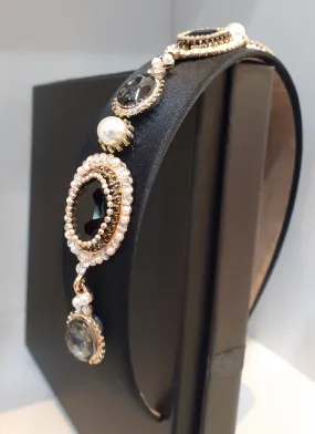 Oval & pearl gem hairbands