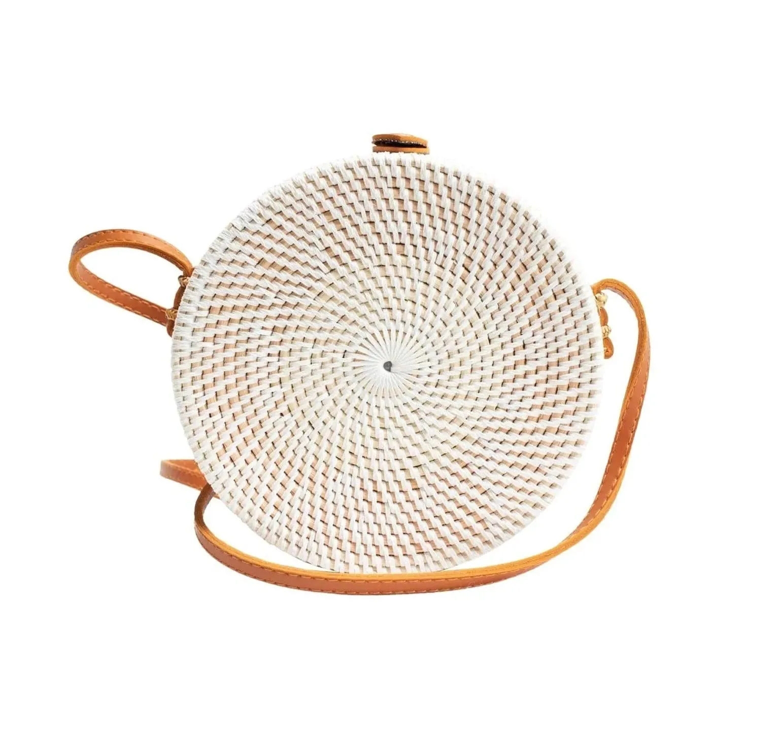 Peacock White Round Sling Bag