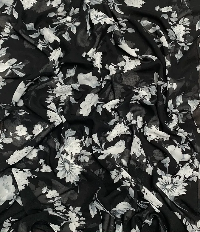 Printed Chiffon - Black