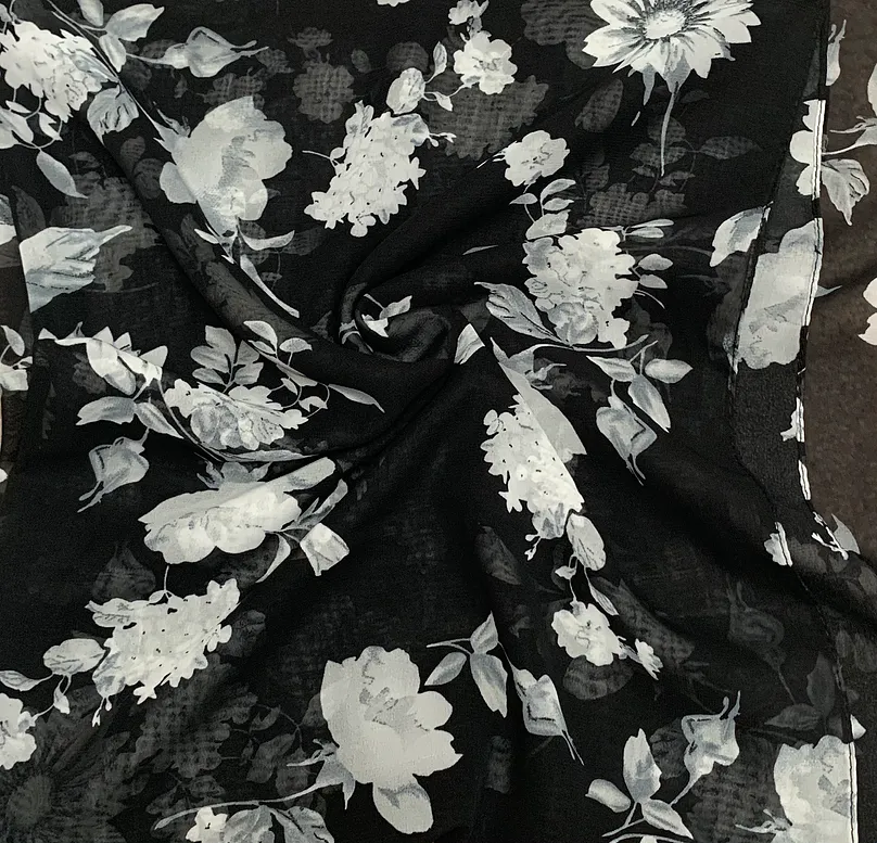 Printed Chiffon - Black