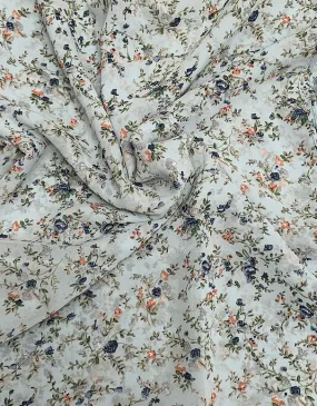 Printed Chiffon - Dusty Blue