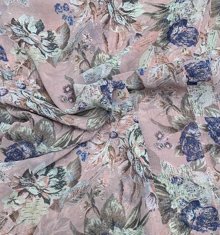 Printed Chiffon - Dusty Pink