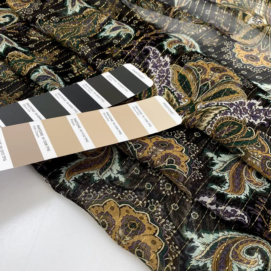 Printed Lurex Silk