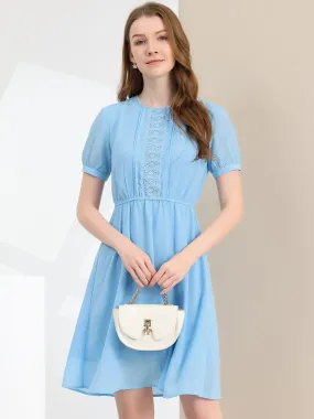 Puff Sleeve Summer Flowy Chiffon Dress