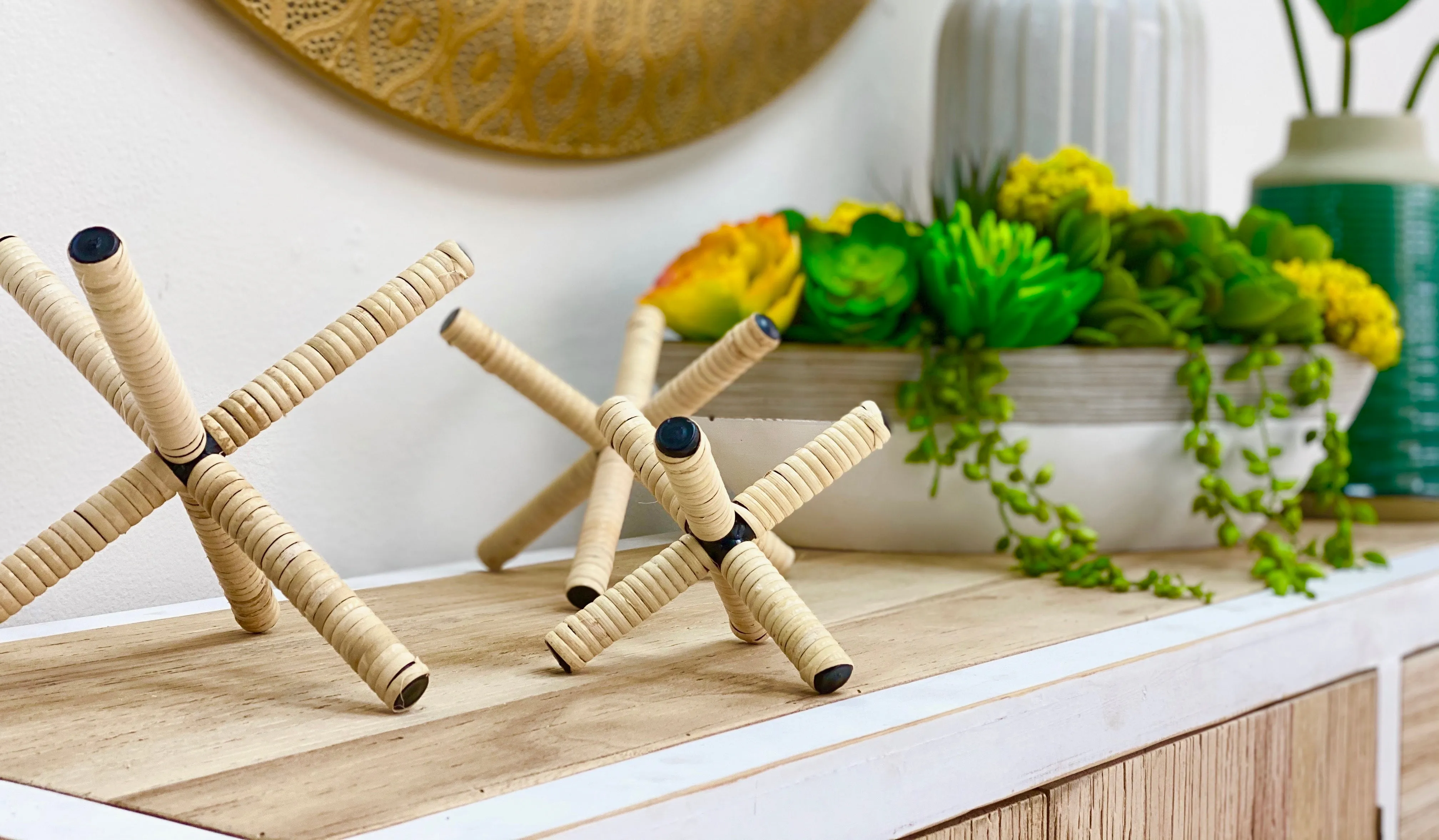 Rattan Jacks Set of Three