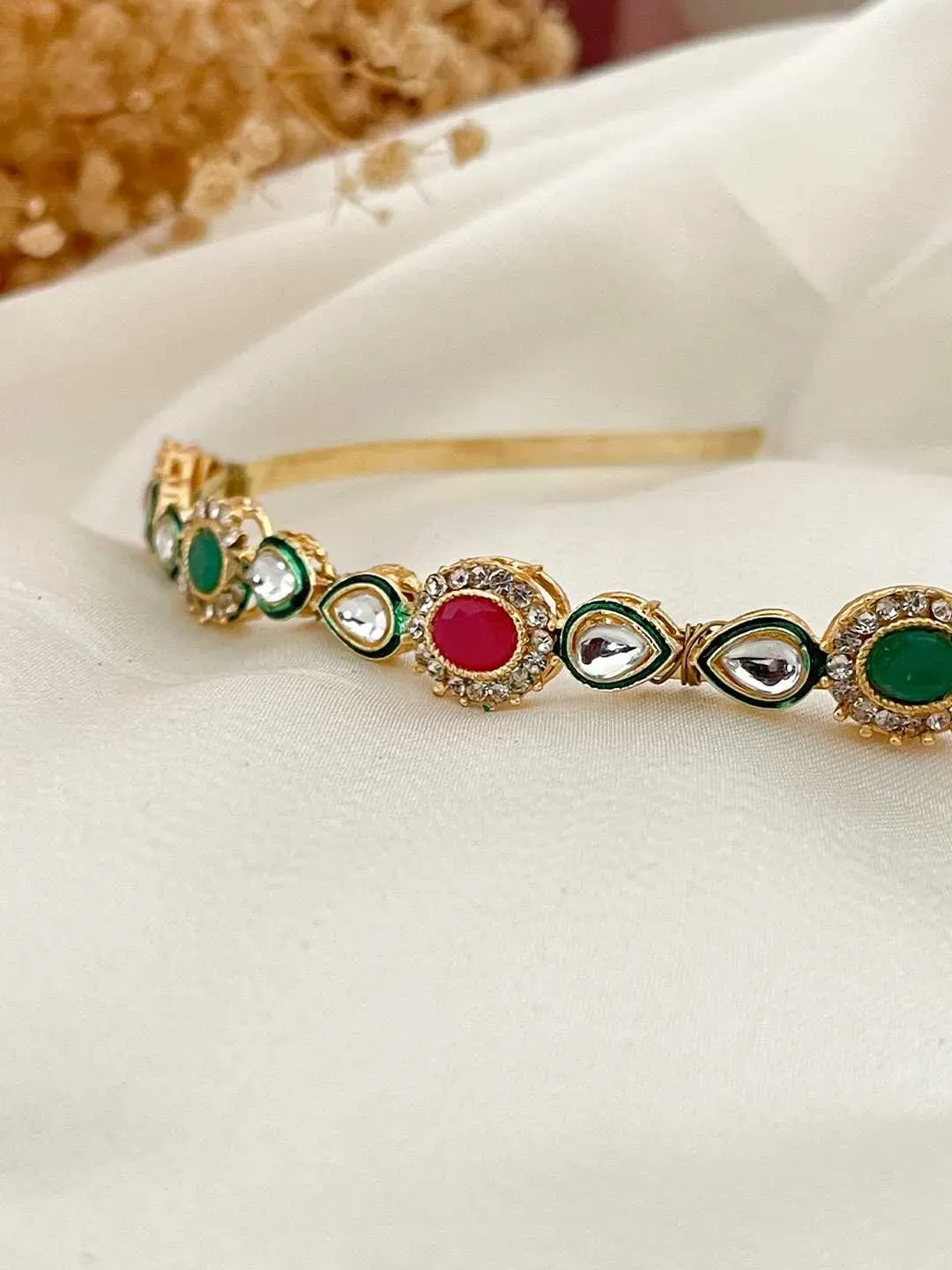 Red And Green Traditional Hairband