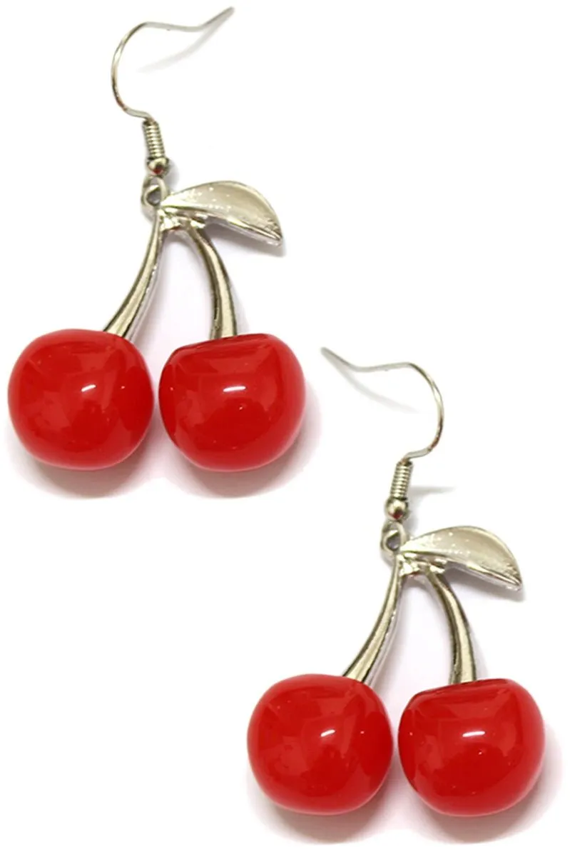 Red Cherry Dangle Earrings