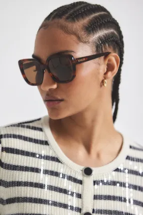 River Square Oversized Sunglasses - Tiger Stripe