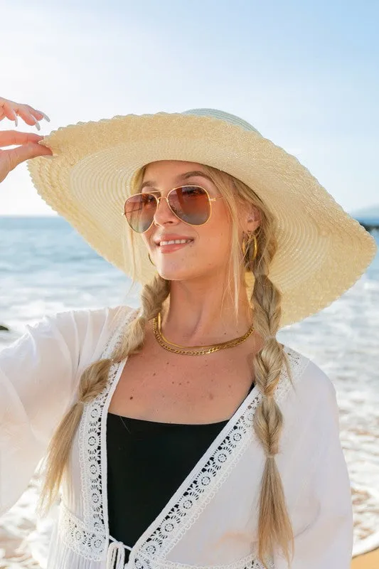 Scallop Edge Bow Accent Sunhat  *Online Only*