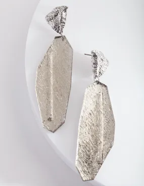 Silver Cracked Stone Earring