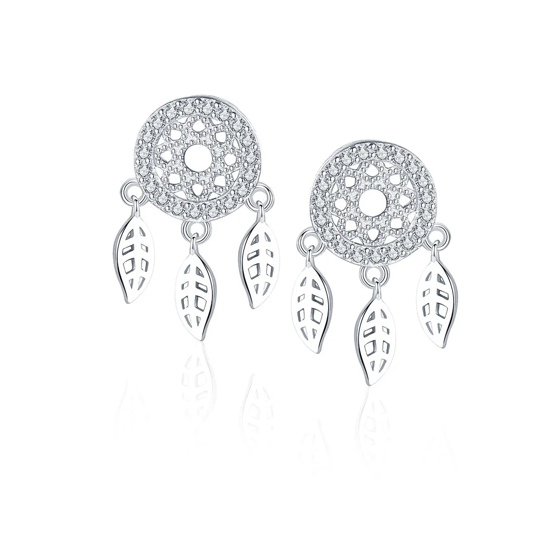 SLUYNZ 925 Sterling Silver Dream Catcher Earrings Drop for Women Teen Girls Feather Tassel Earring Studs