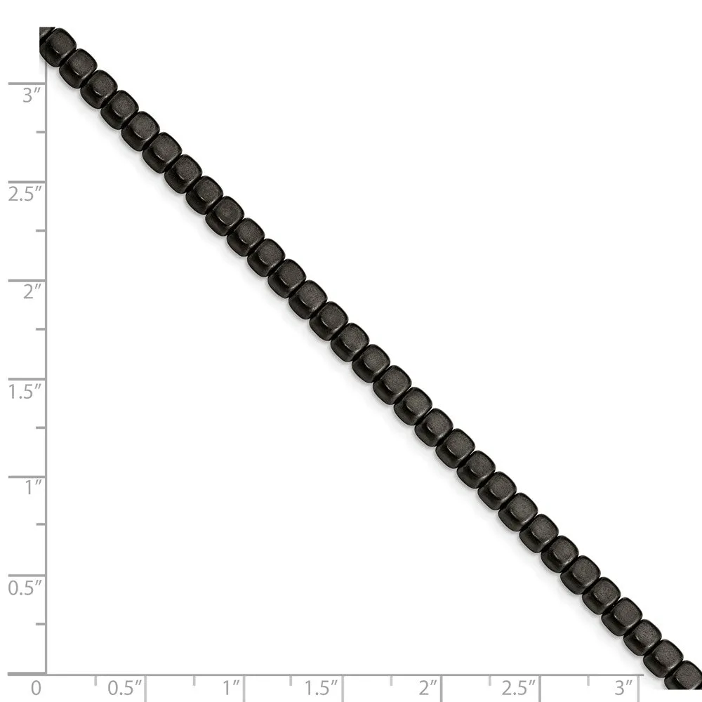 Stainless Steel Brushed and Polished Hematite 7in w/1.25in ext Bracelet