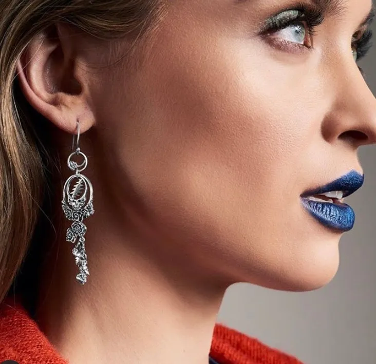 Steal Your Face Sterling Silver Drop Earring