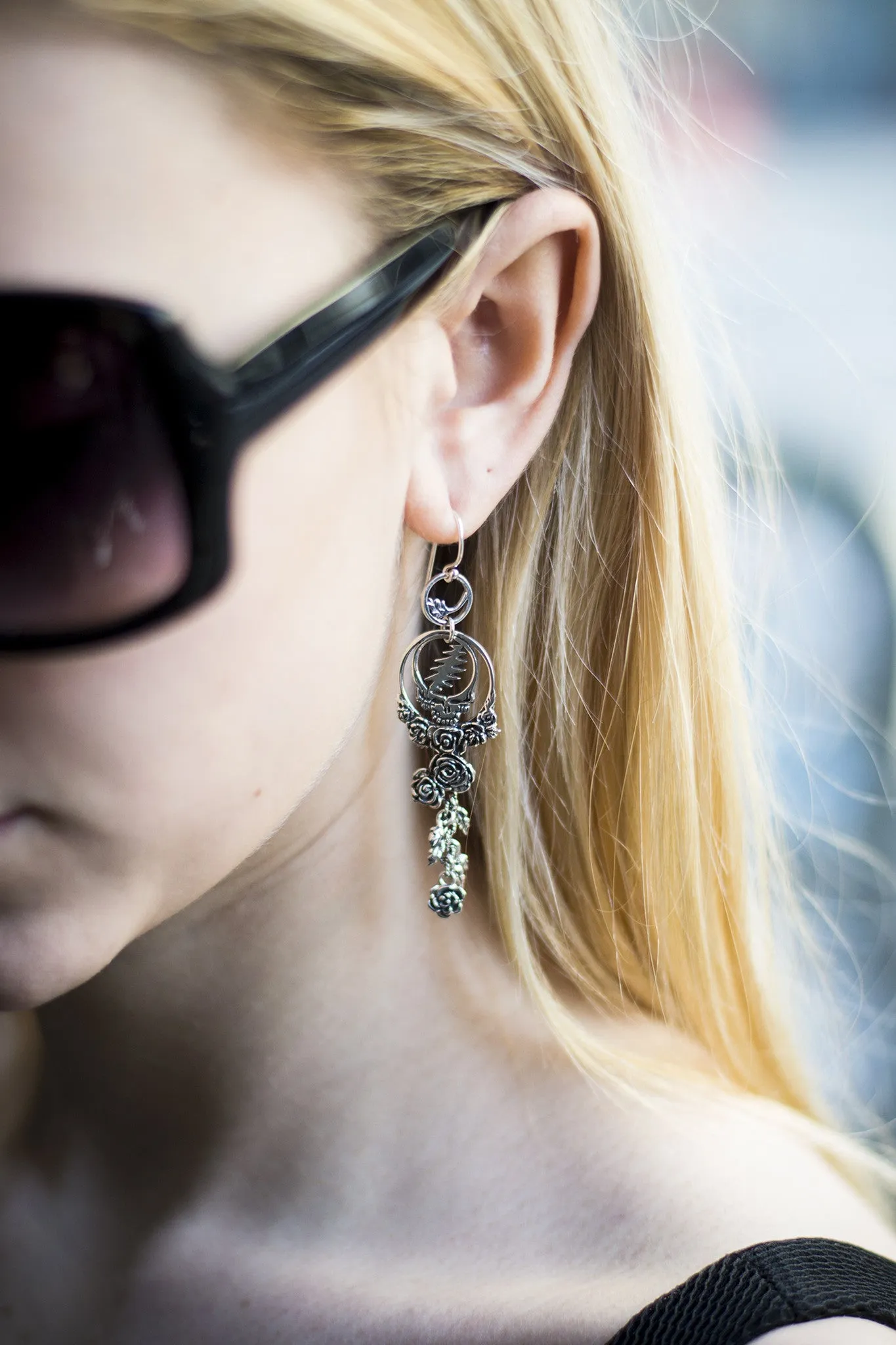 Steal Your Face Sterling Silver Drop Earring