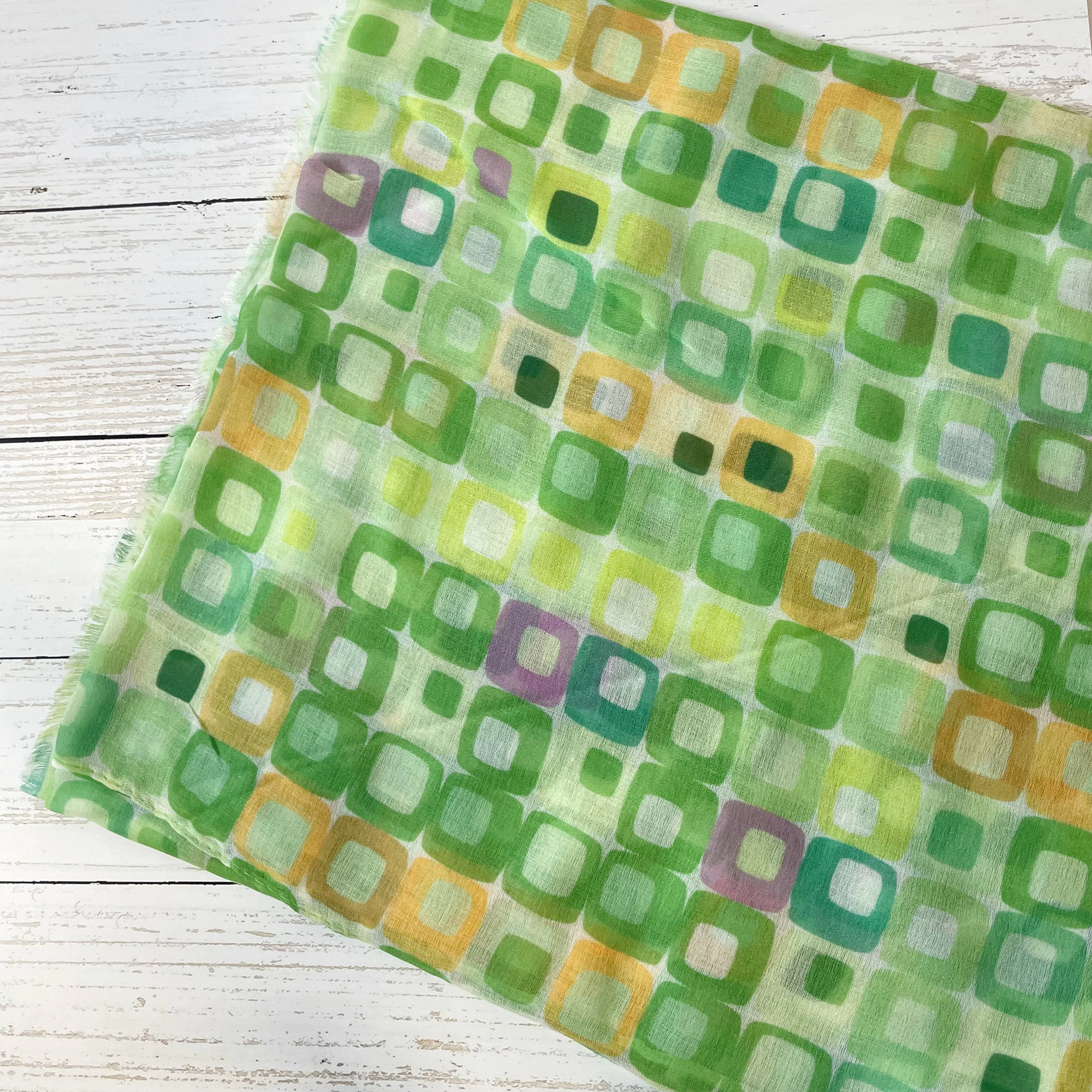 Stella Retro Squares Scarf - Lime