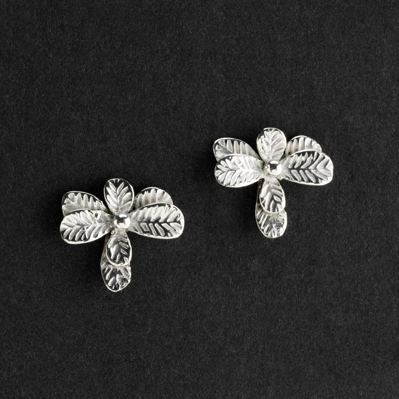 Sterling Silver Leaf Stud Earrings