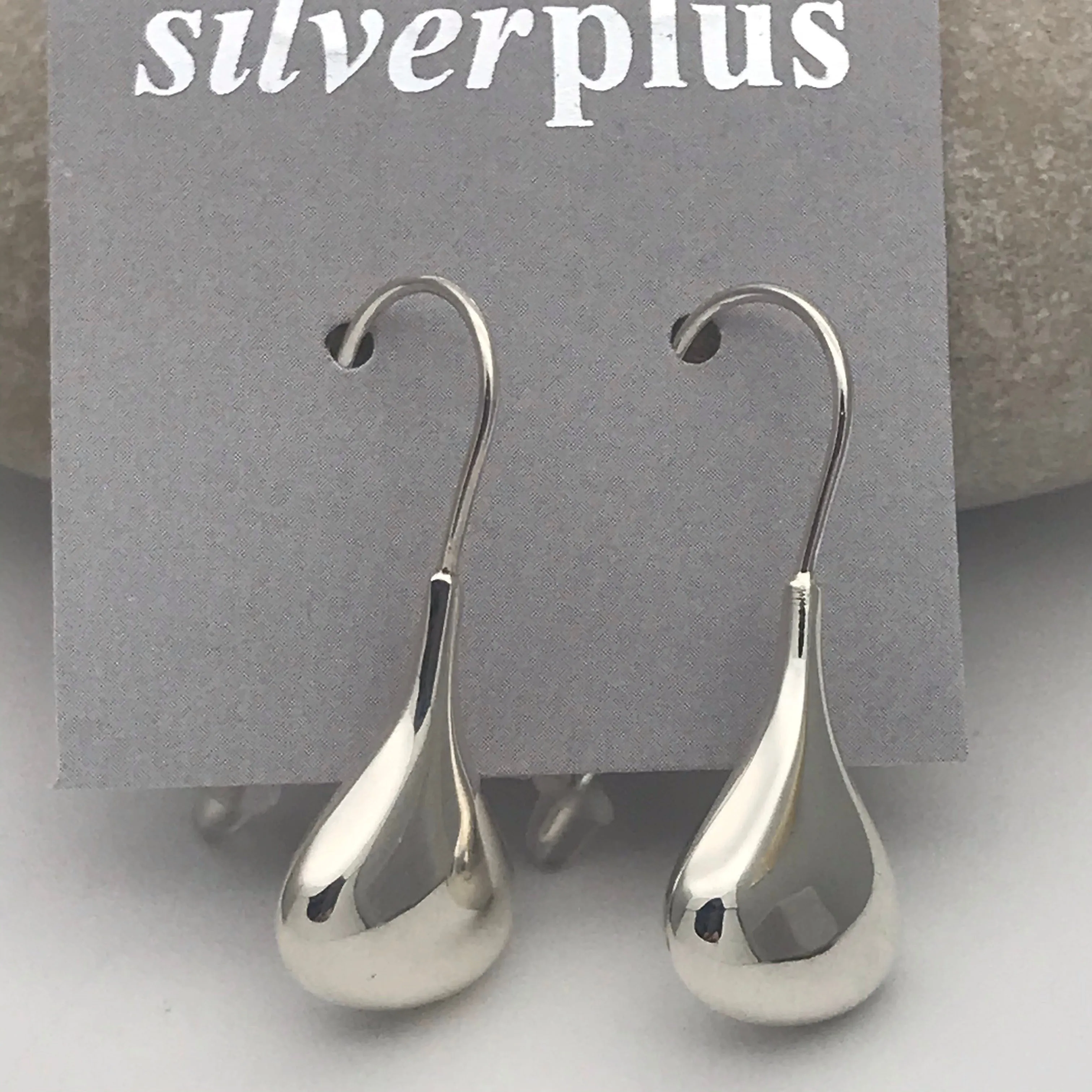 Sterling Silver Shiny Bulb Shape Fixed Earrings