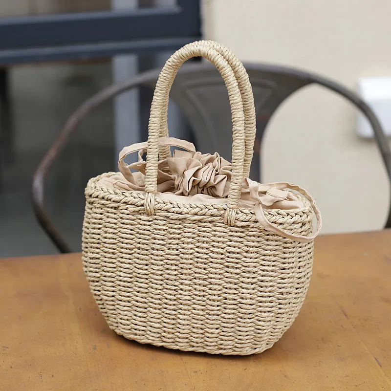 Straw Woven Beach Rattan Shoulder Bag