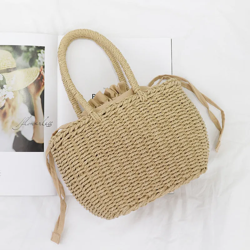 Straw Woven Beach Rattan Shoulder Bag