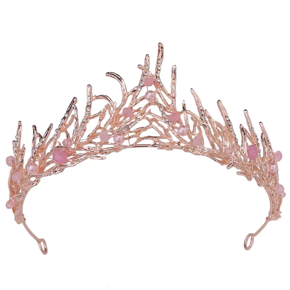 TAVIMART  -  Blaze Flame Designs Wedding Tiaras Crown Pearl  Beading Brides Hairbands Hair Accessories Evening Jewelry Birthday Gifts
