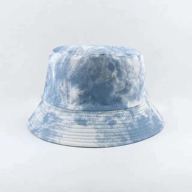 Trendy Tie Dye Bucket Hats  - Fushia