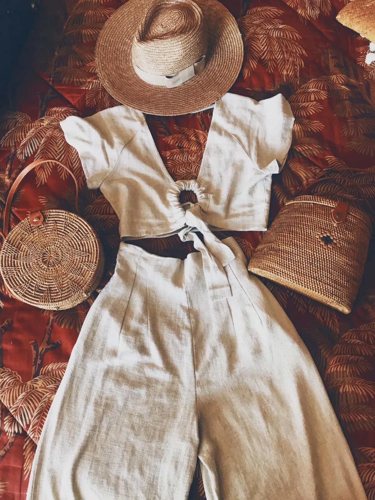 Vegan Round Rattan Bag