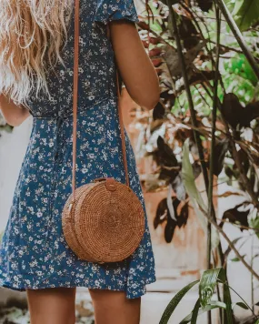 Vegan Round Rattan Bag