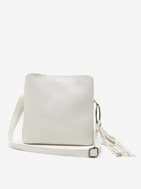 Westside Off-White Tassel-Detailed Sling Bag