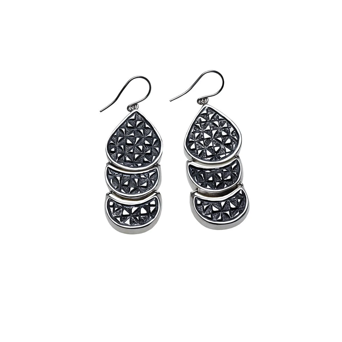 Wiener Werkstatte Triple Drop Earring