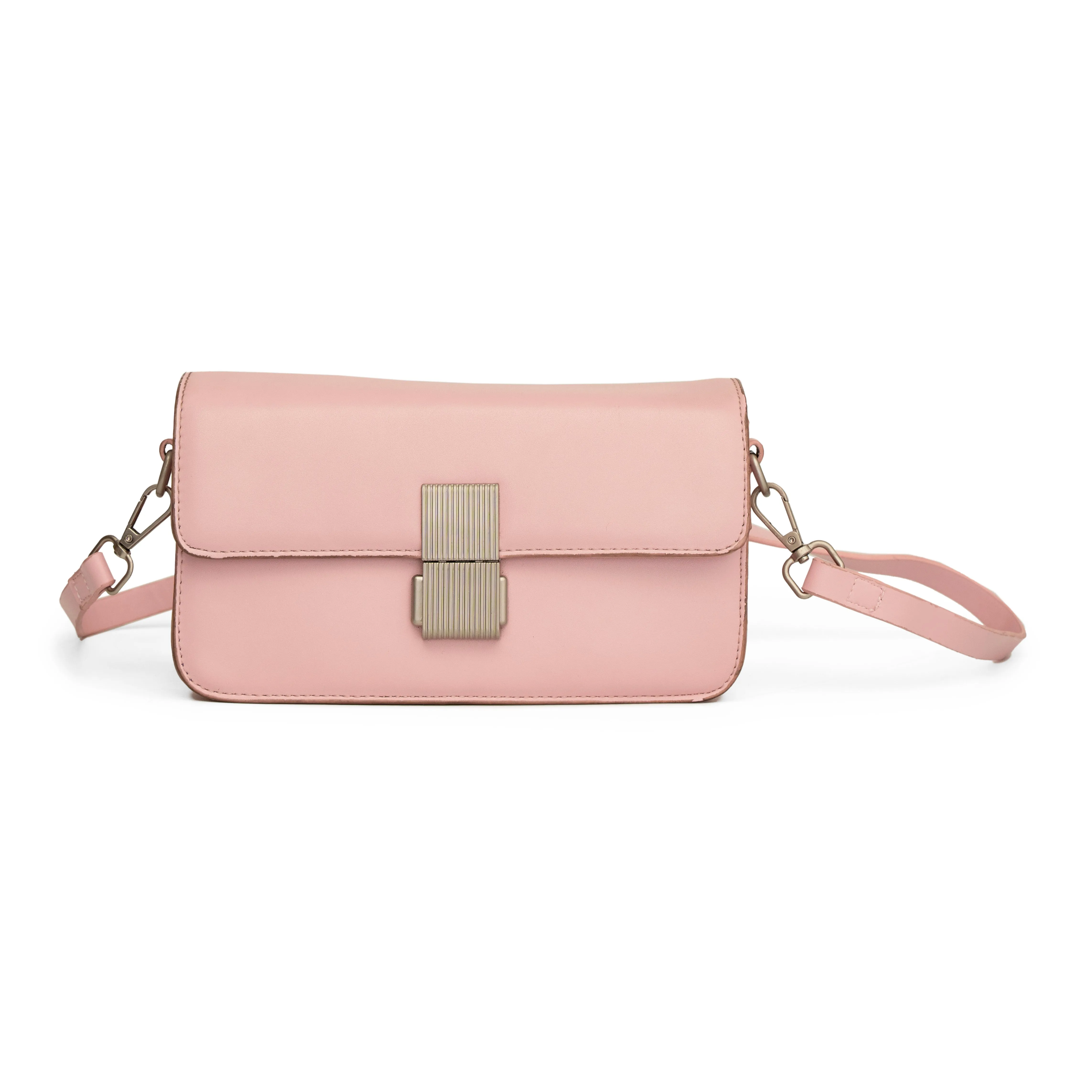Women baby pink solid hand bag