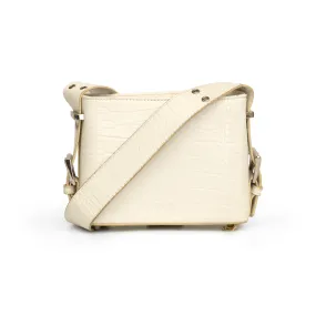 Women cream textured hand bag