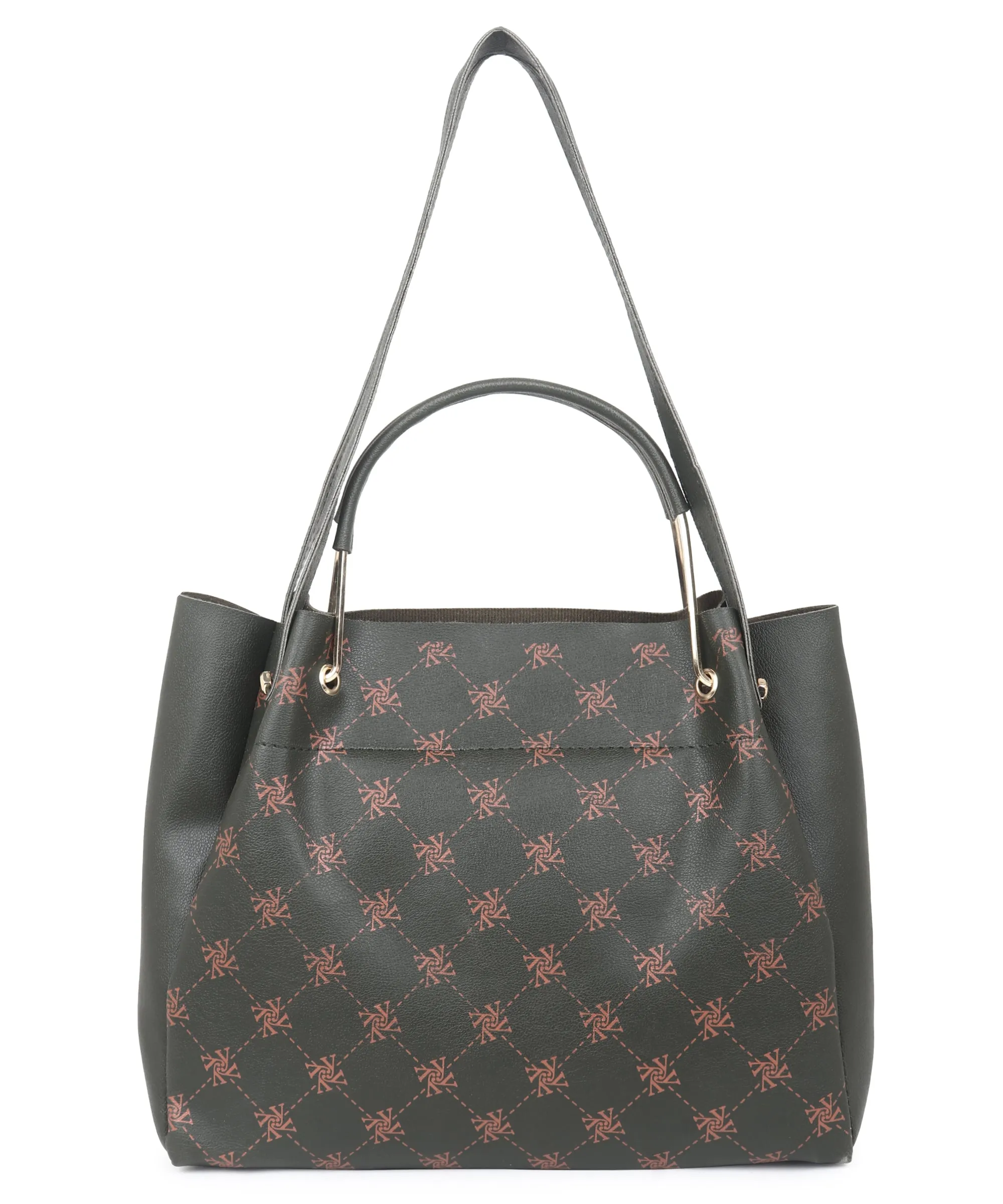 Women Green Printed Handbag (Pack of 2)